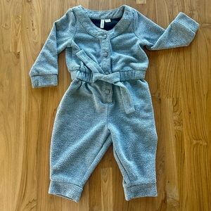 Janie & Jack Gray Long Sleeved Jumpsuit Size 12-18 Months